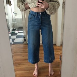 Madewell High Rise Wide Leg Crop Sailor Pant, 24